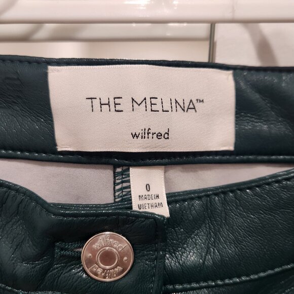 NWT Wilfred Melina Vegan Leather Pant - Sz 0 Short - Aventurine Green - Picture 5 of 5